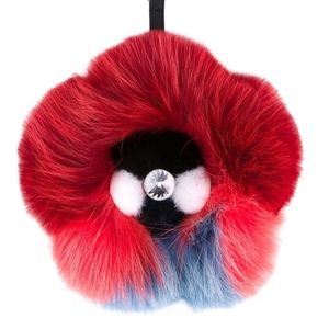 FENDI Flowerland Fox Fur Bag Charm